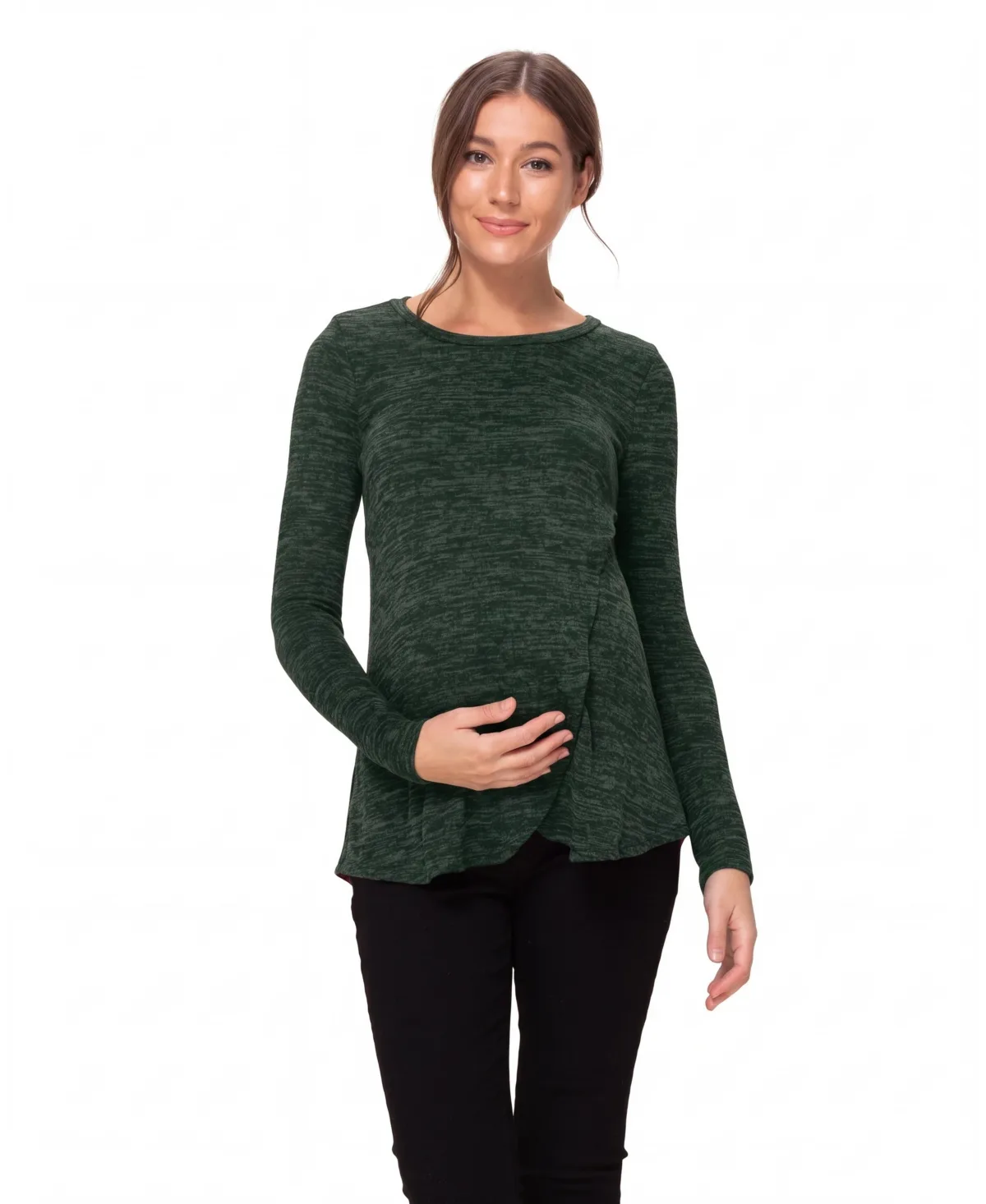 Nursing Tulip-Hem Sweater by Hello Miz