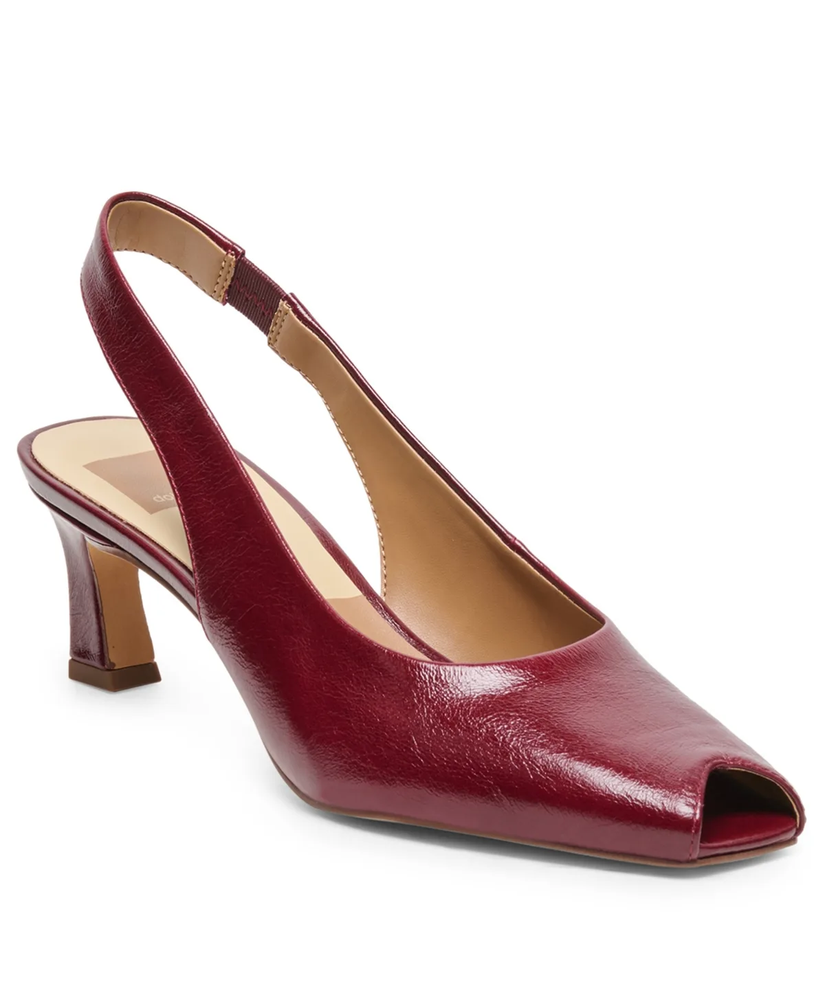 Anabel Peep Toe Slingback Pumps - Oxblood Leather by Dolce Vita