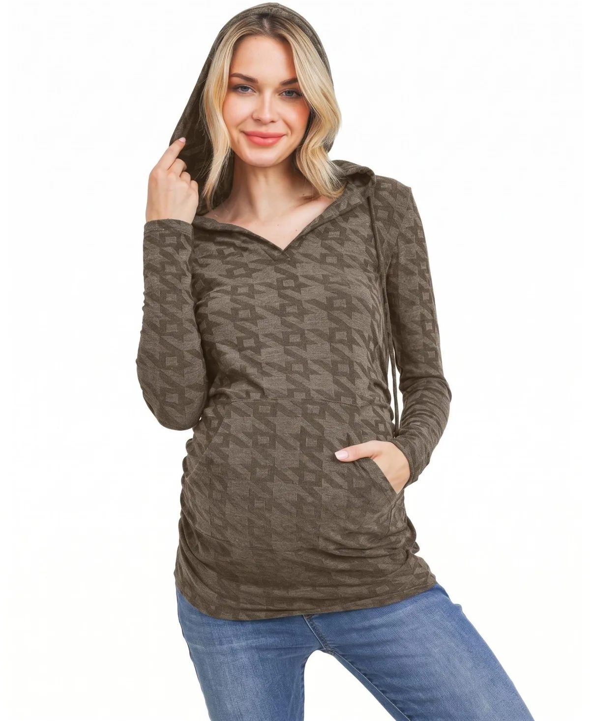 V-Neck Pullover Hoodie by Hello Miz