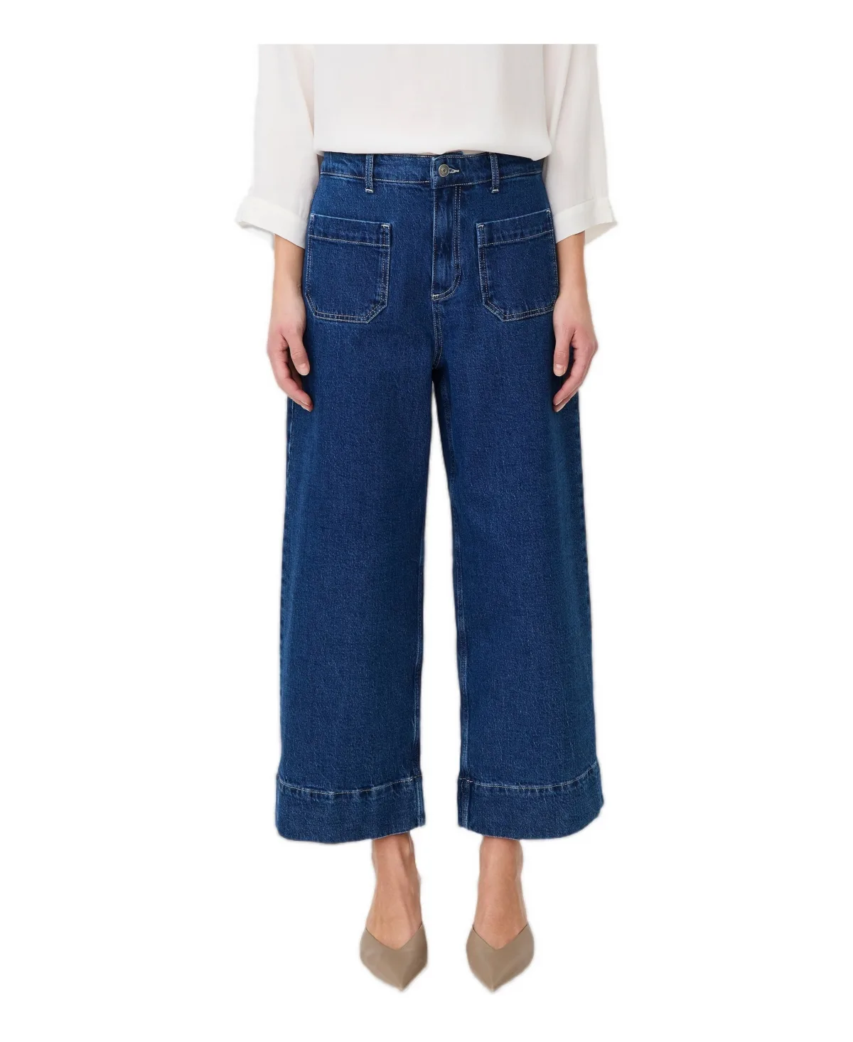 Mid-Rise Wide-Leg Cropped Jeans by Masai Copenhagen