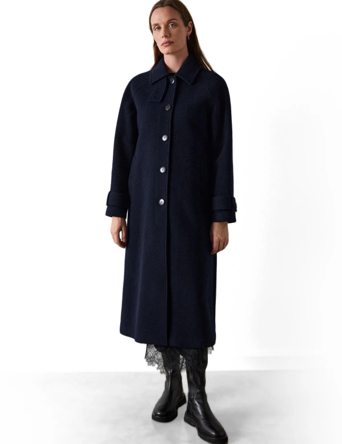 Funnel Neck Longline Coat by Whistles