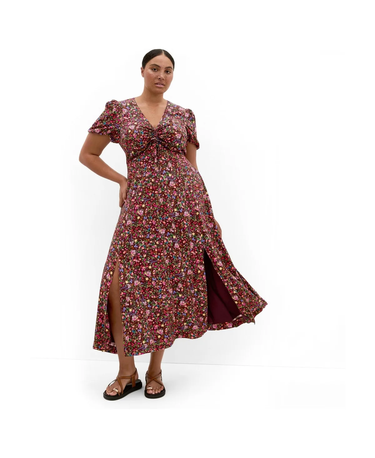 Aliya Ditsy Print Maxi Dress by City Chic