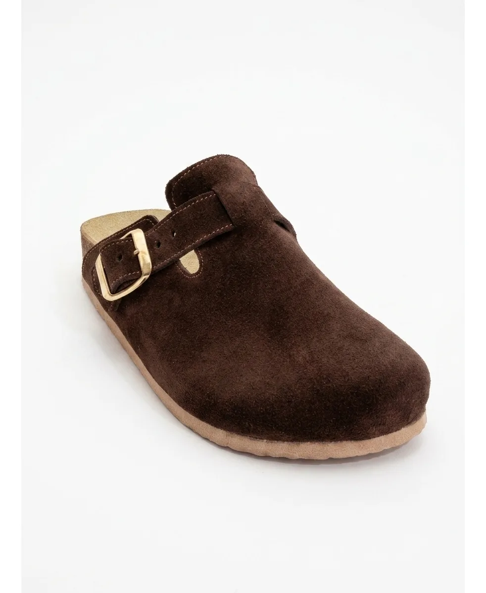 Gons Suede Leather Clogs by Forever & Always Shoes