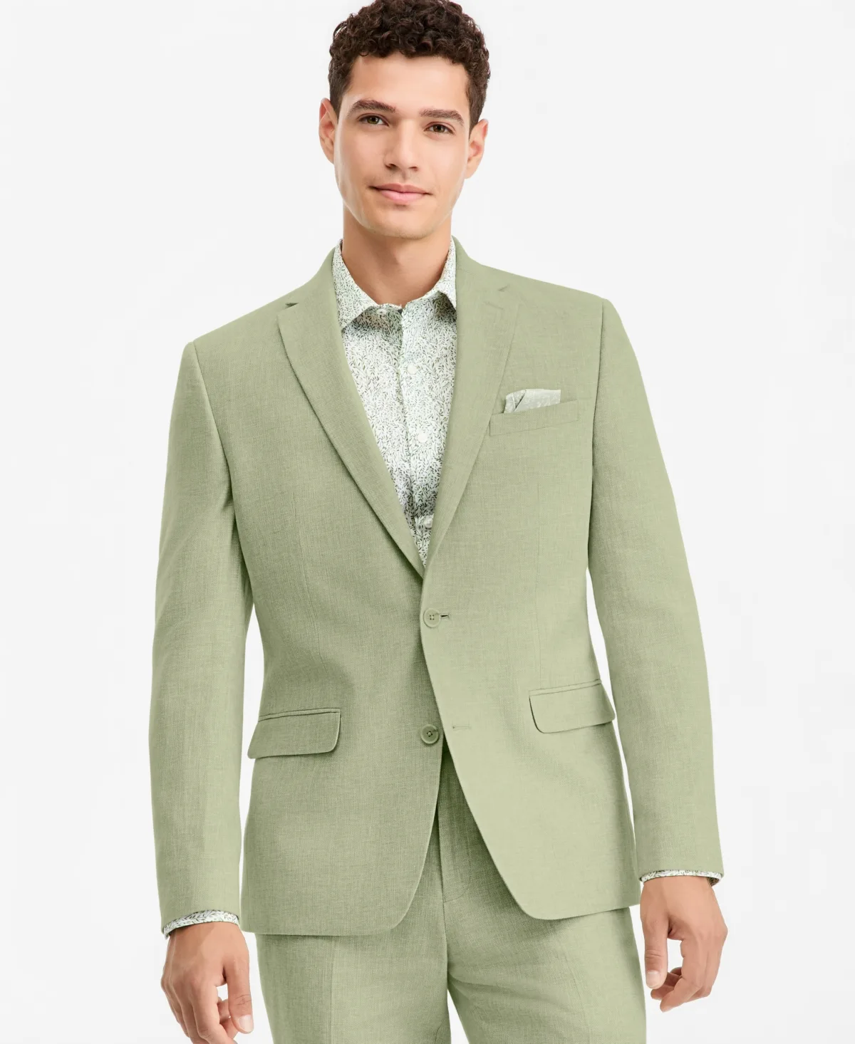 Slim-Fit Linen-Blend Suit Separates Jacket by Bar III