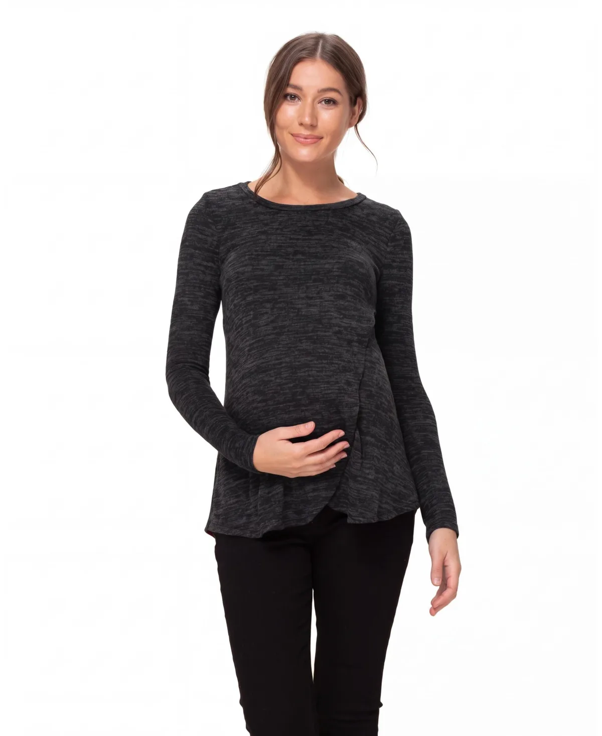 Maternity Nursing Tulip-Hem Sweater by Hello Miz