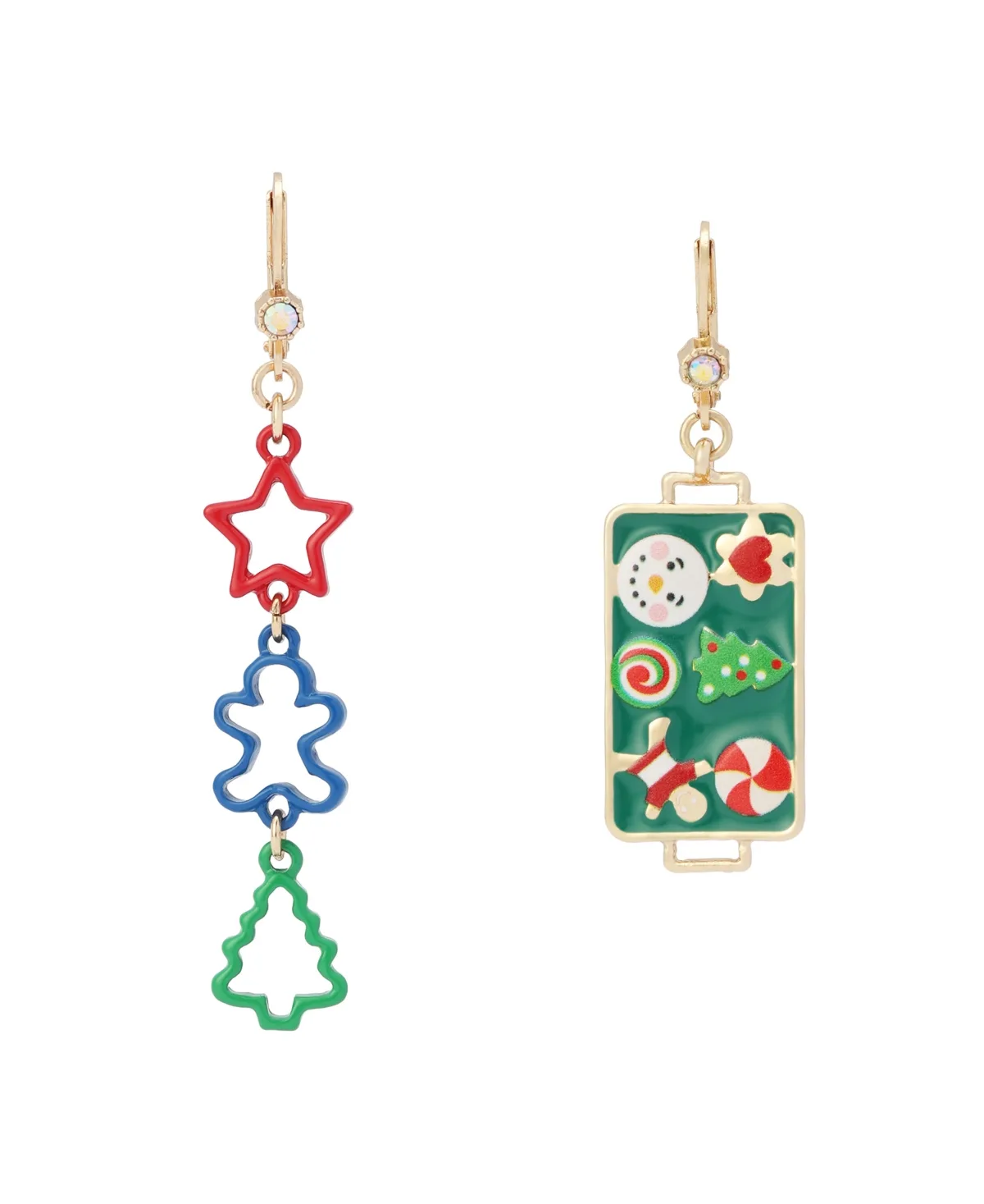 Glass Crystal Gold-Tone Christmas Drop Earrings by Betsey Johnson