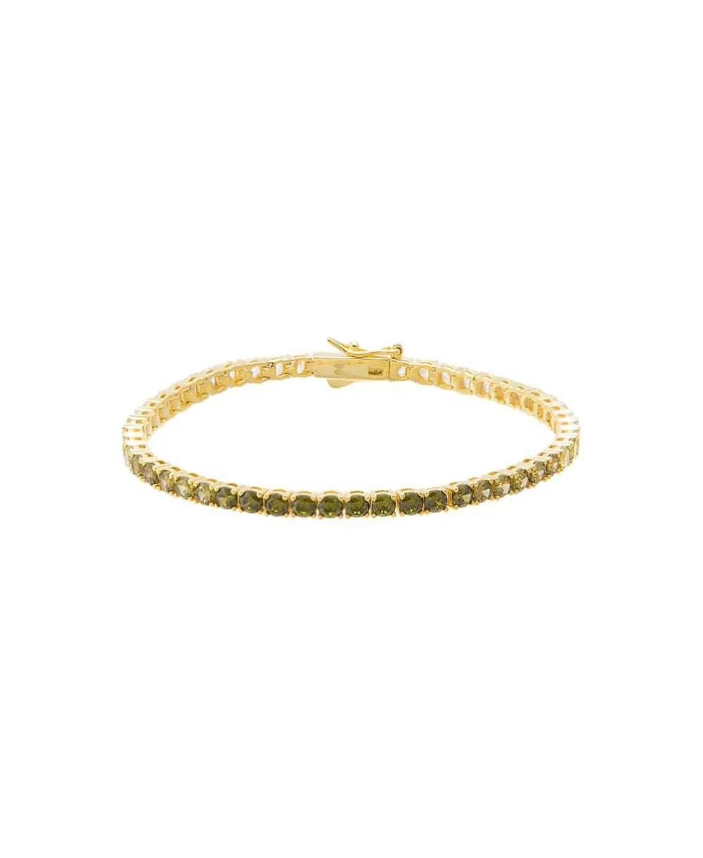 14K Gold Plated Cubic Zirconia Earth Tone Ombre Bracelet by By Adina Eden