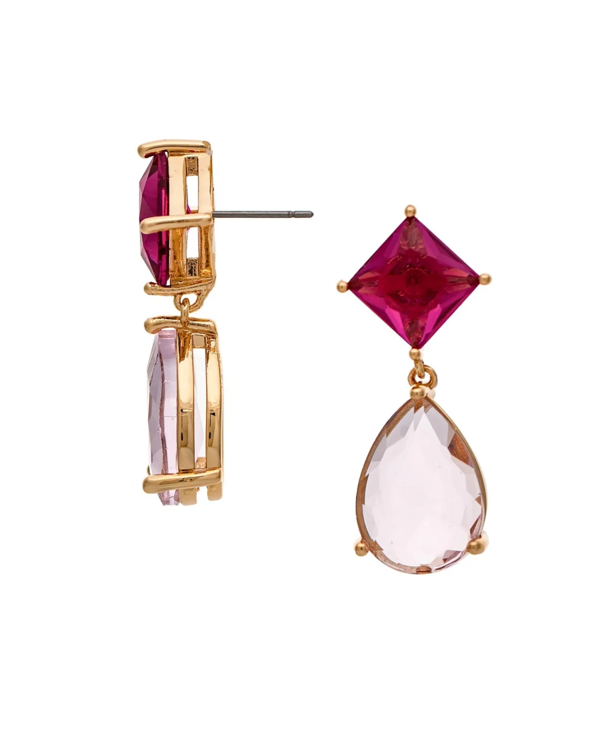 18K Gold-Plated Cubic Zirconia Drop Earrings by Rivka Friedman