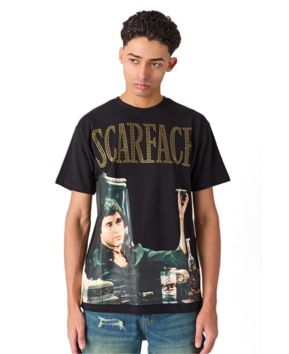 Scarface Rhinestones Short Sleeve T-Shirt by Reason