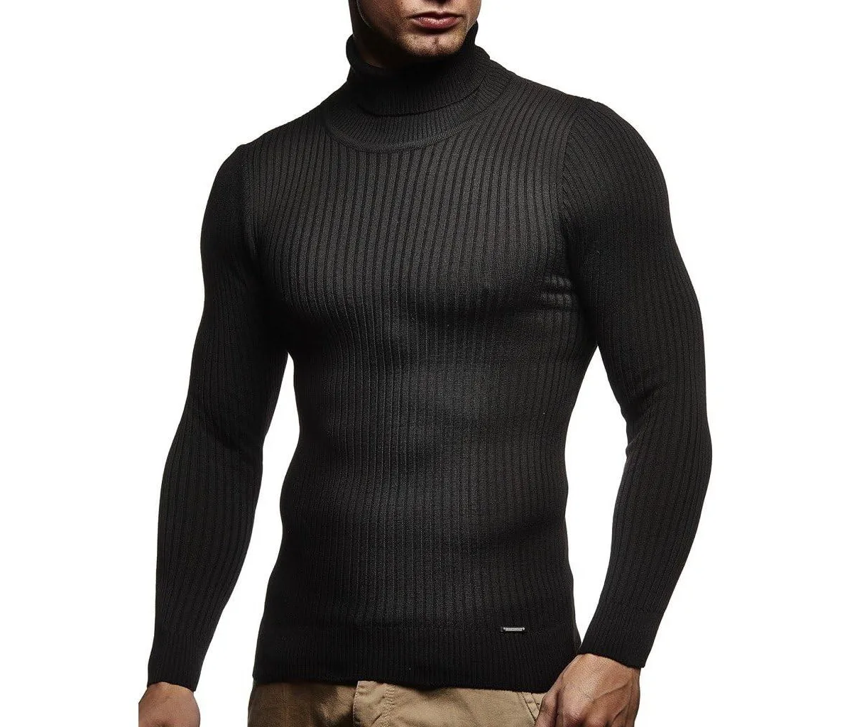 Turtleneck Sweater Slim Fit Polo Neck Longsleeve by Leif Nelson