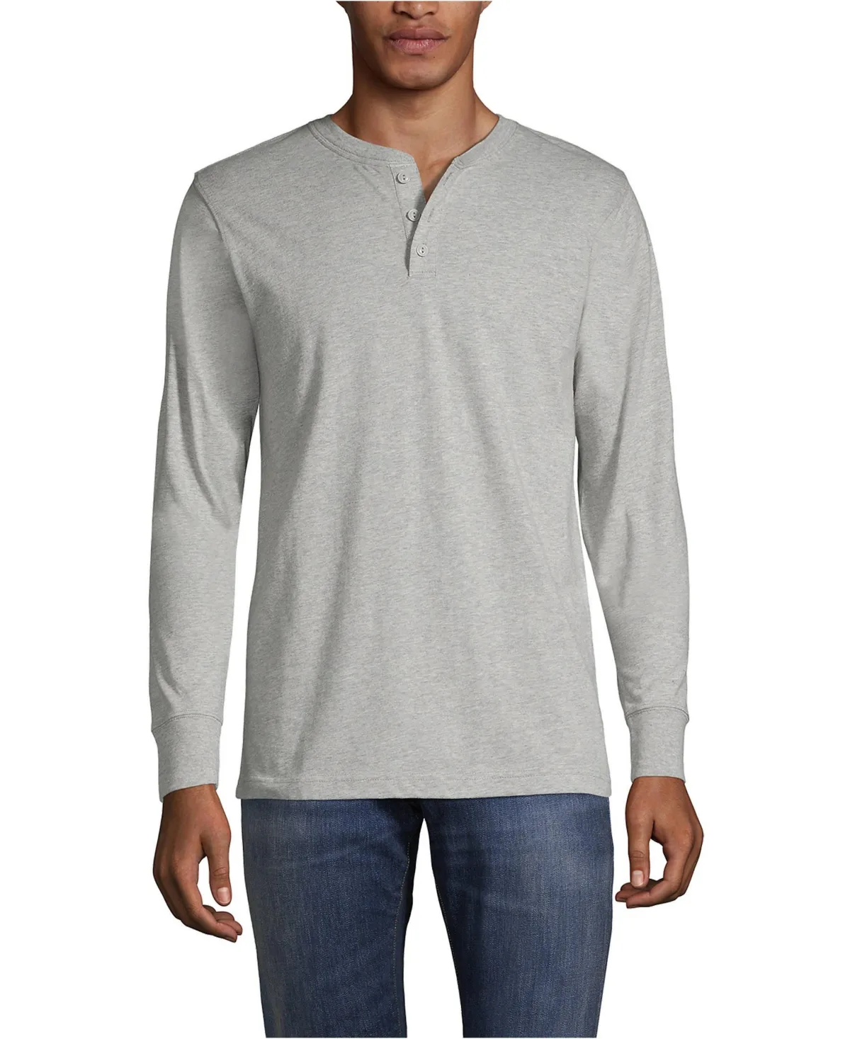 Super-T Long Sleeve Henley Shirt by Lands' End