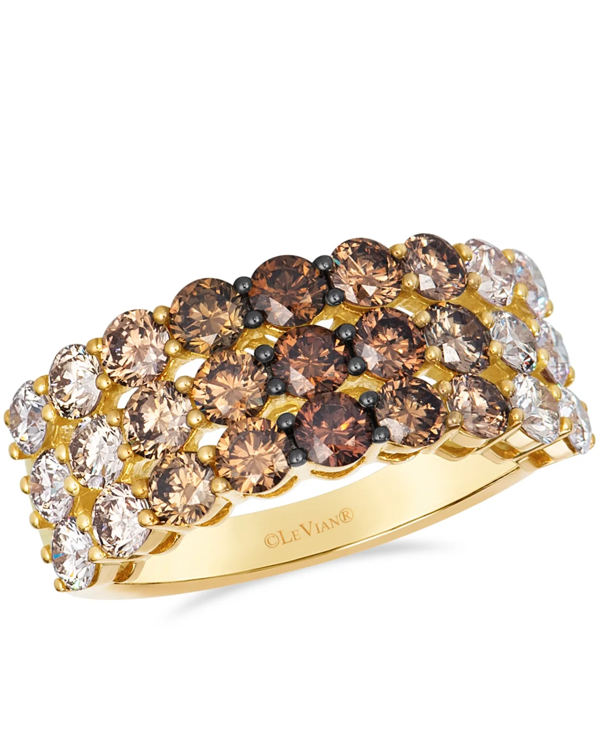 Chocolate Diamond Anniversary Ring (2.57 ct. t.w.) in 14k Yellow Gold by Le Vian