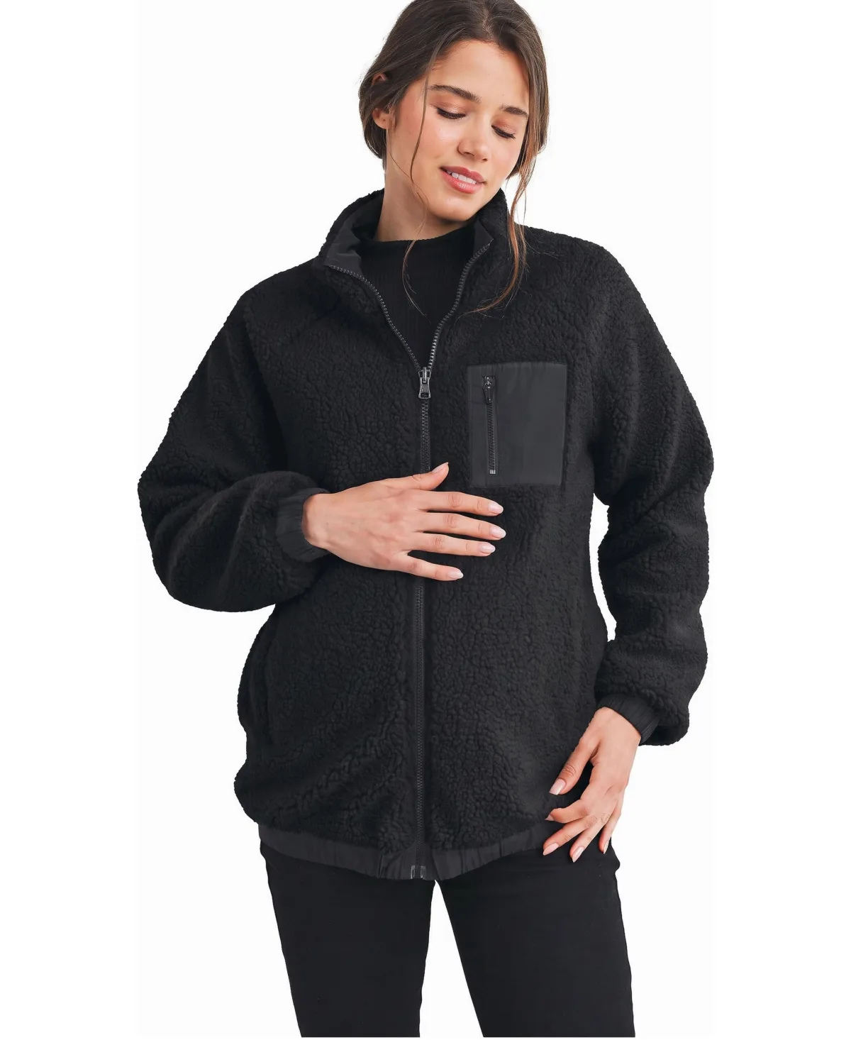 Sherpa Zip-Front Jacket by Hello Miz