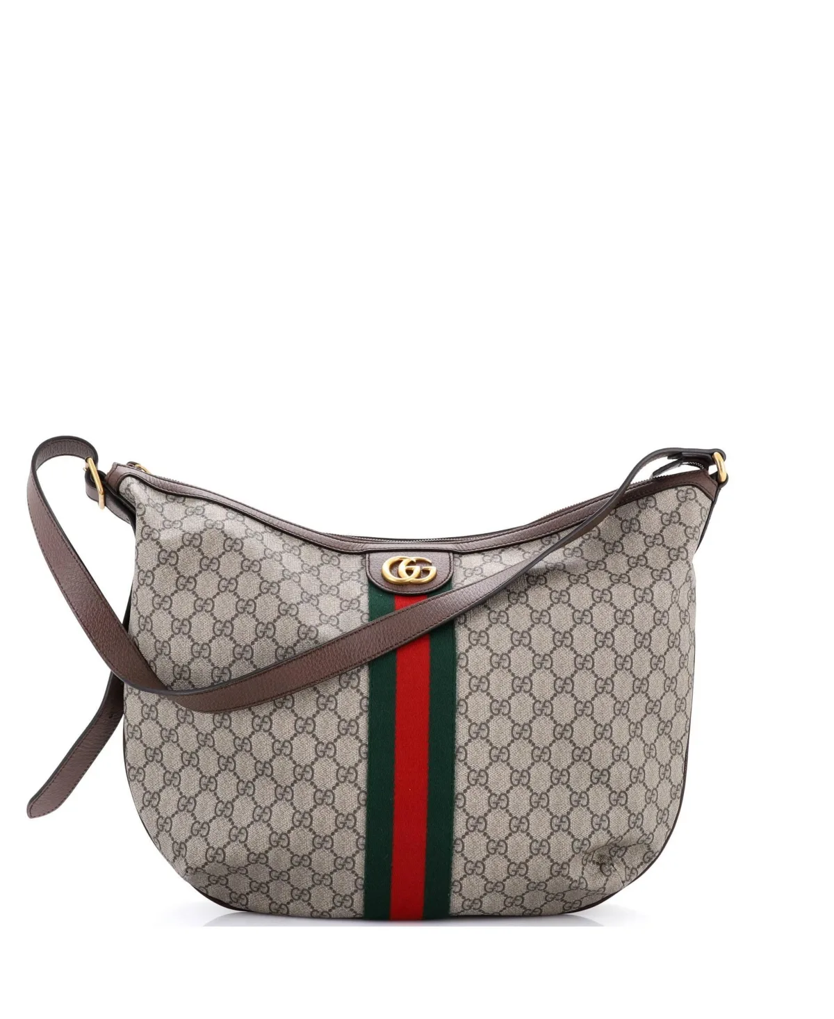 Large Ophidia Half Moon Hobo Gg Coated Canvas by Gucci