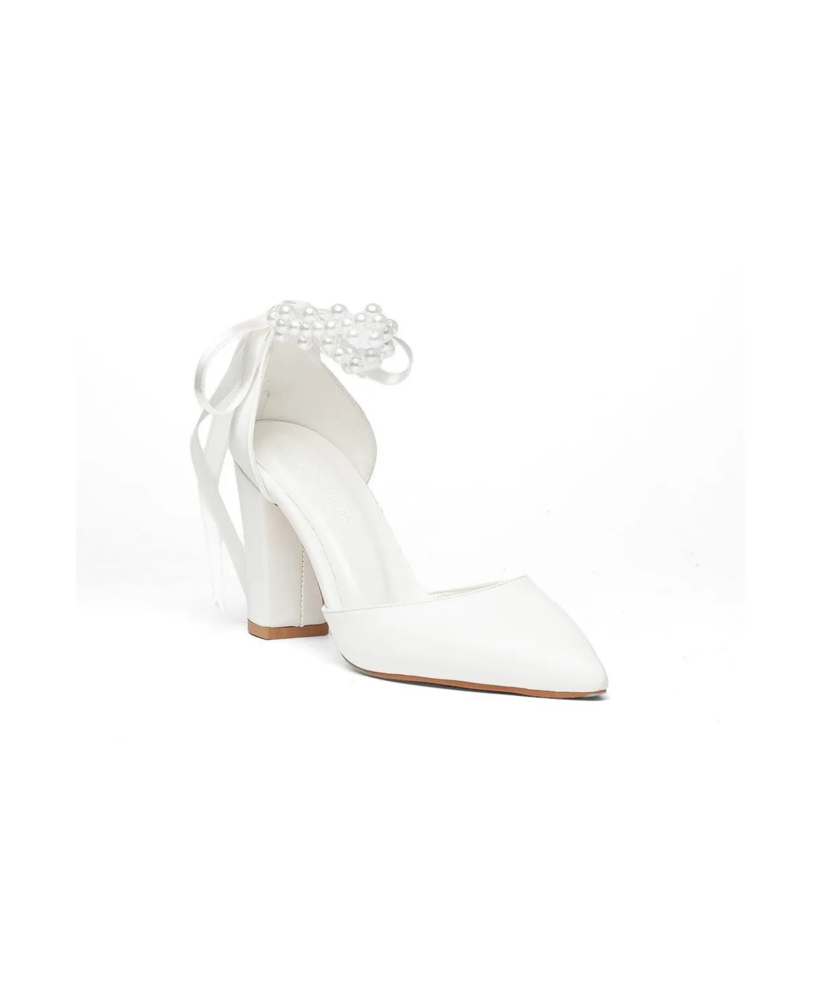 Zia Ribbon Block Heel Bridal Pump by Prologue Shoes