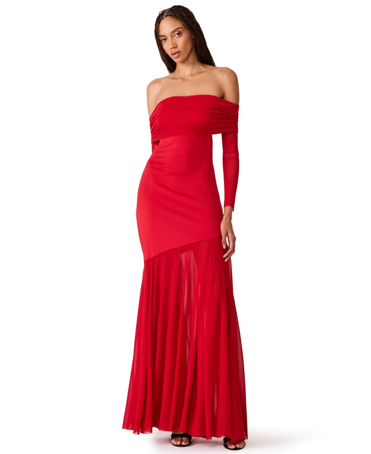 Rehna Wedding-Guest Off-the-Shoulder Maxi Dress