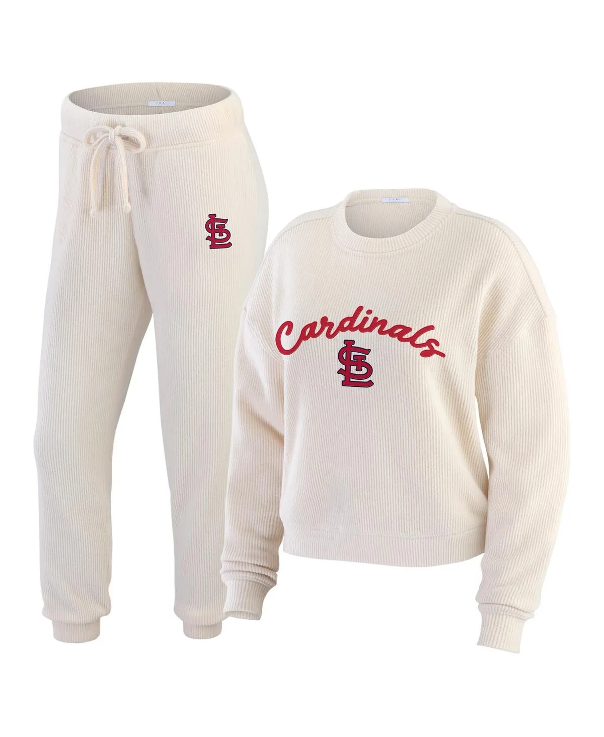 St. Louis Cardinals Rib-Knit Long Sleeve T-Shirt Pants Lounge Set by Wear by Erin Andrews