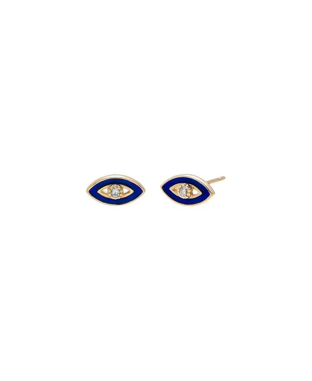 Cubic Zirconia Evil Eye Stud Earrings by By Adina Eden