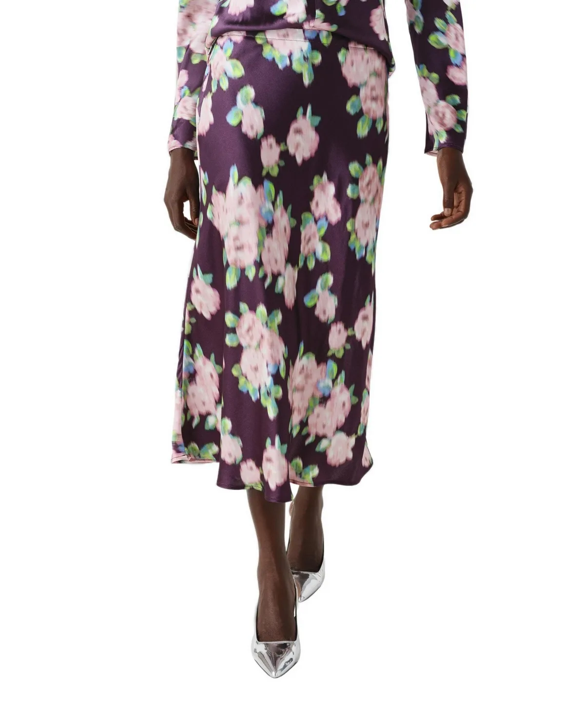 Luna Satin Midi Slip Skirt
