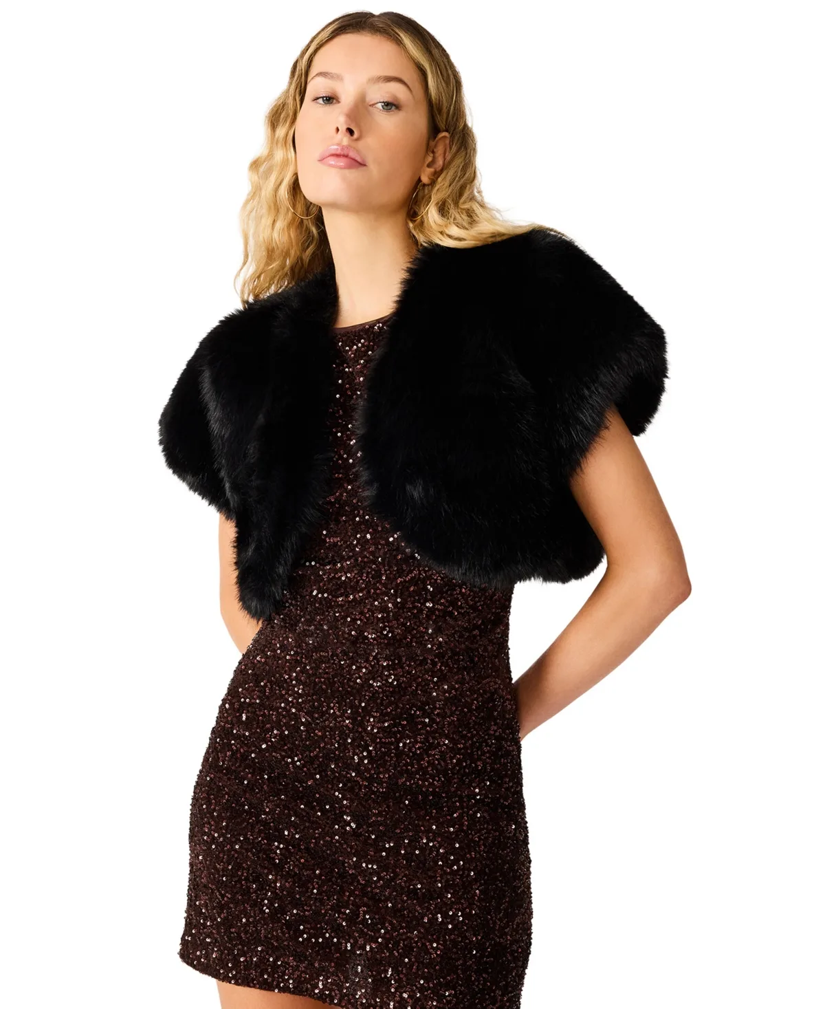 Jalen Cropped Faux Fur Bolero