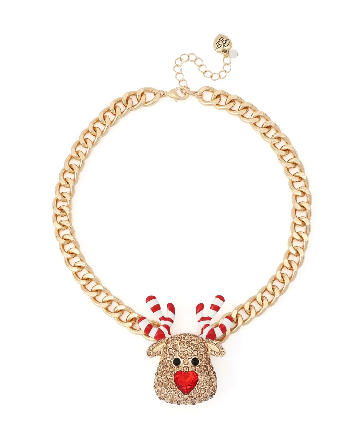 Glass Crystal Gold-Tone Candy Cane Resin Necklace by Betsey Johnson