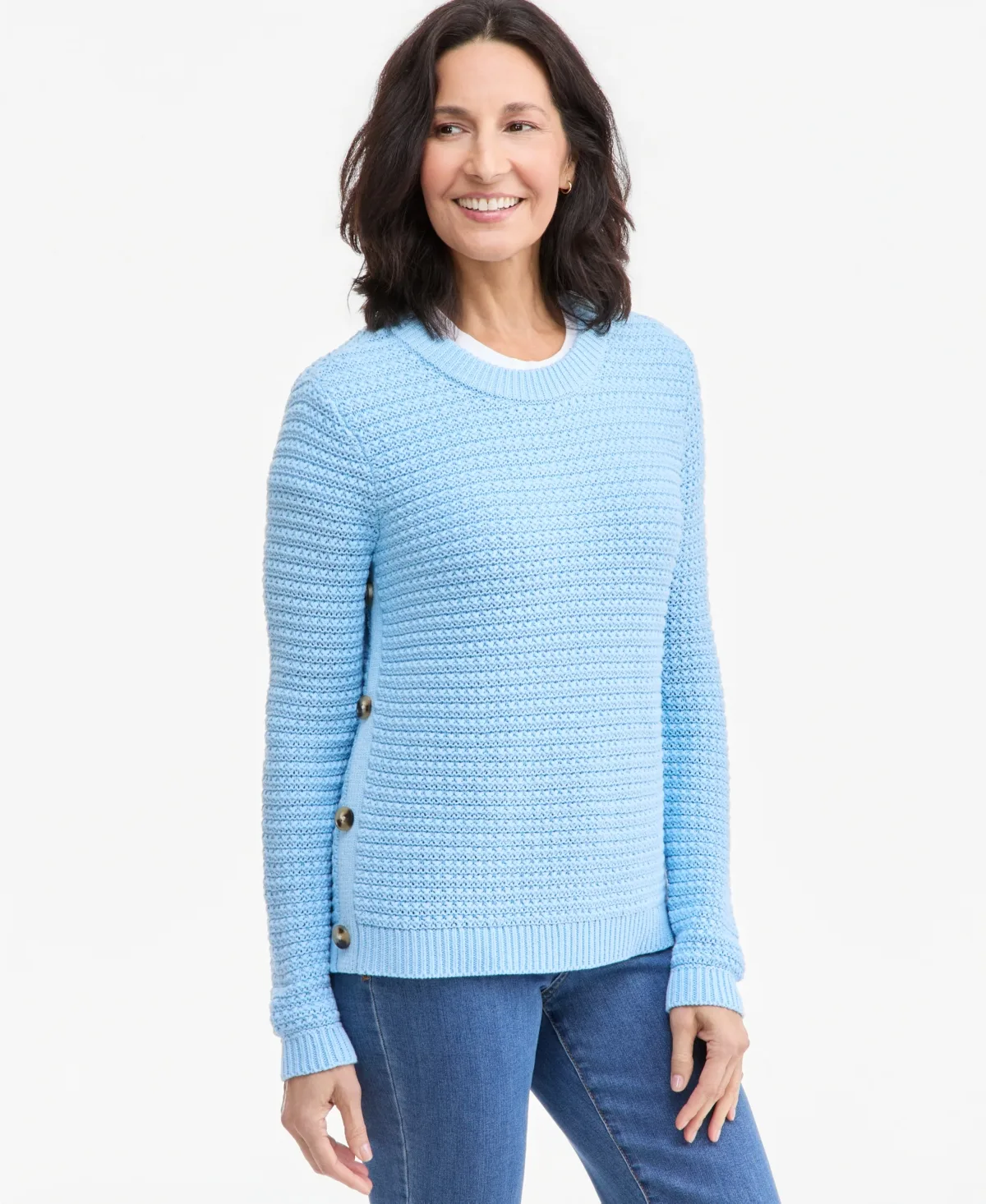Cotton-Blend Long-Sleeve Sweater by Style & Co