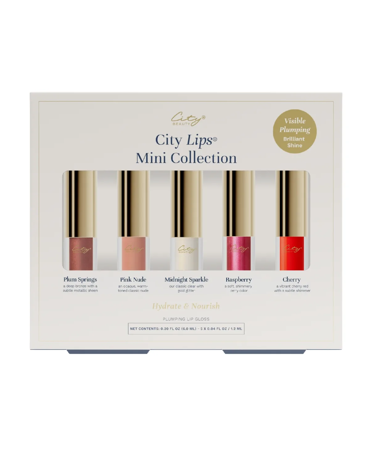 5-Piece Night Out Mini Lip Gloss Set by City Beauty