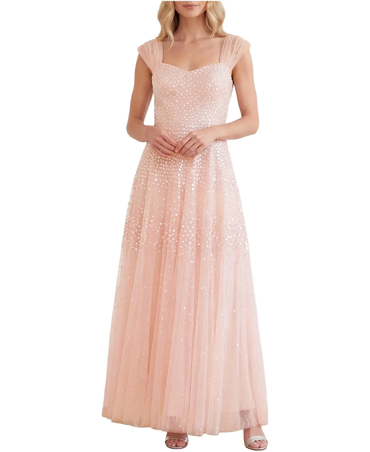 Sunrise Sequin Sweetheart Ankle Gown by Needle & Thread