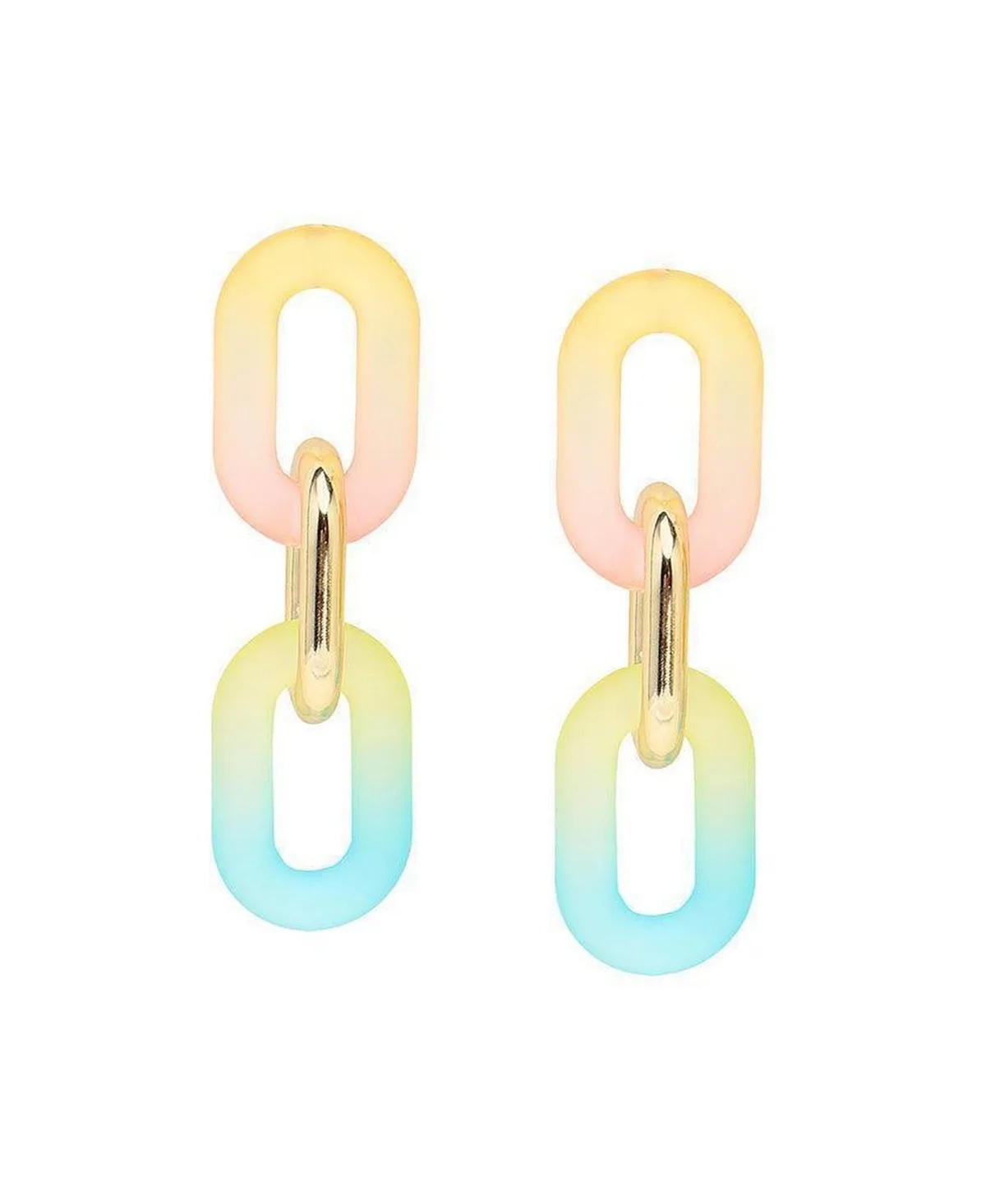 Gold-Tone Multicolor Ombre Chainlink Drop Earrings by Sohi
