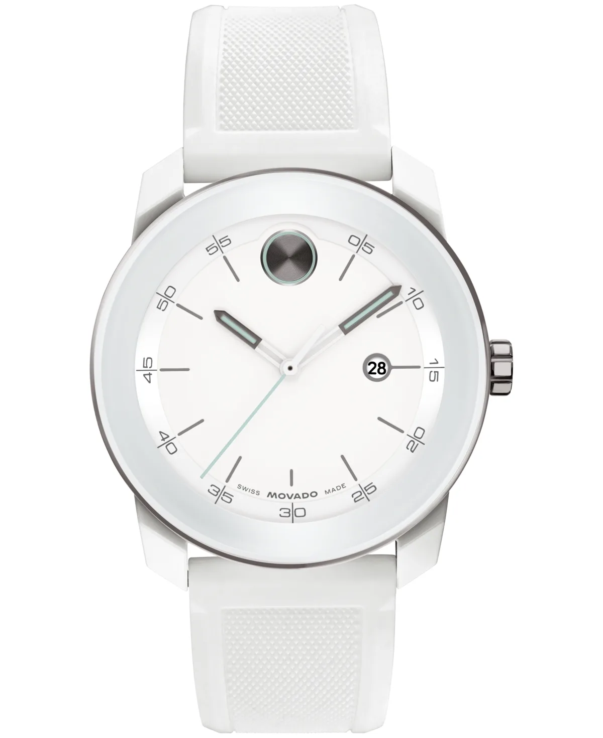 Bold TR90 Swiss Quartz White Silicone Watch 42mm by Movado