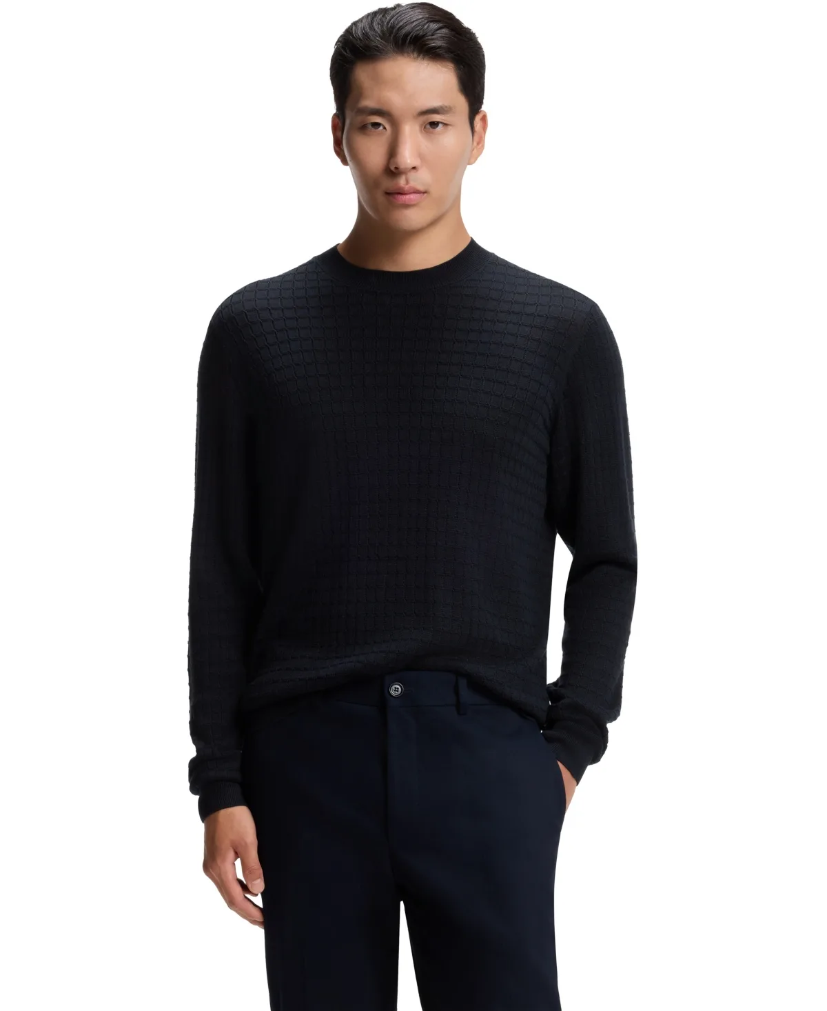 Boss by Hugo Boss Silk Regular-Fit Patterned Sweater