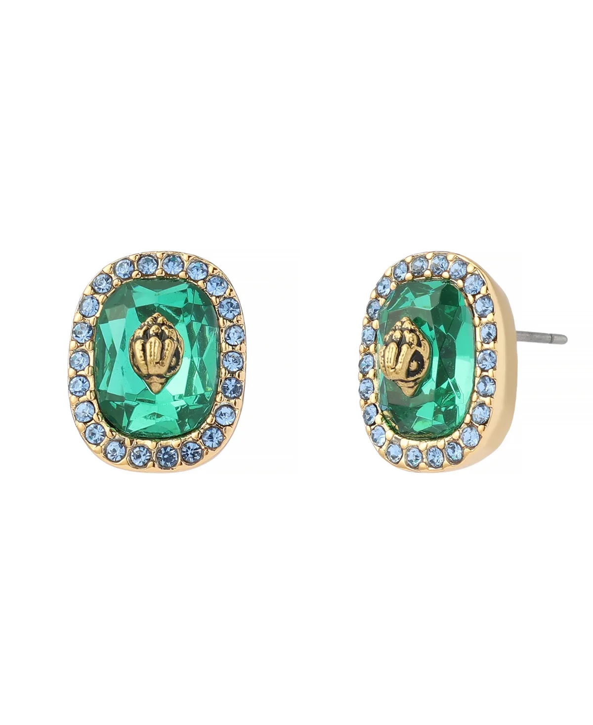 Gold-Tone Glass Crystal Eagle Square Stud Earrings by Kurt Geiger
