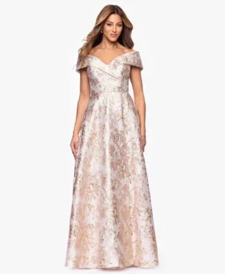 Sweetheart Neck Metallic Jacquard Ball Gown by Xscape