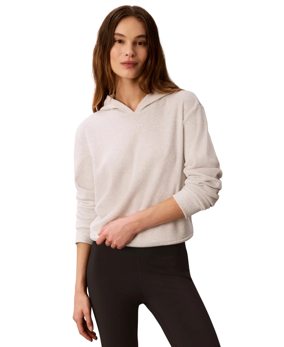 Performance Waffle-Knit Pullover Hoodie