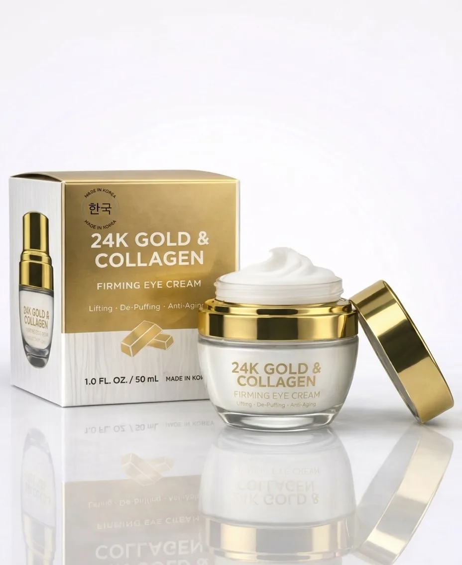 24K Gold and Collagen Firming Eye Cream - Luxury Korean Skincare Lifting and Anti-Aging Eye Treatment by Lovery