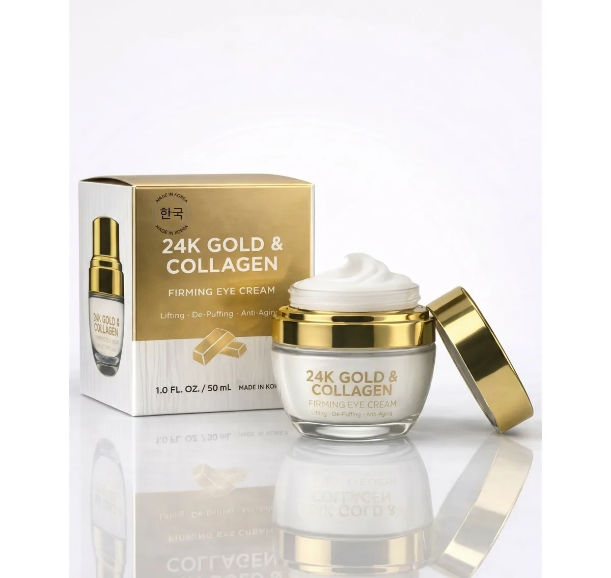 24K Gold and Collagen Firming Eye Cream - Luxury Korean Skincare Lifting and Anti-Aging Eye Treatment by Lovery
