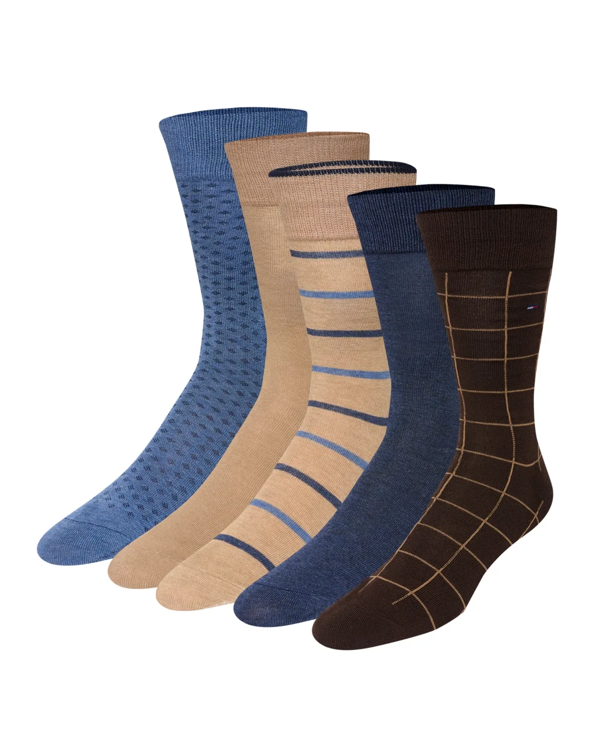5-Pack Patterned Crew Dress Socks by Tommy Hilfiger