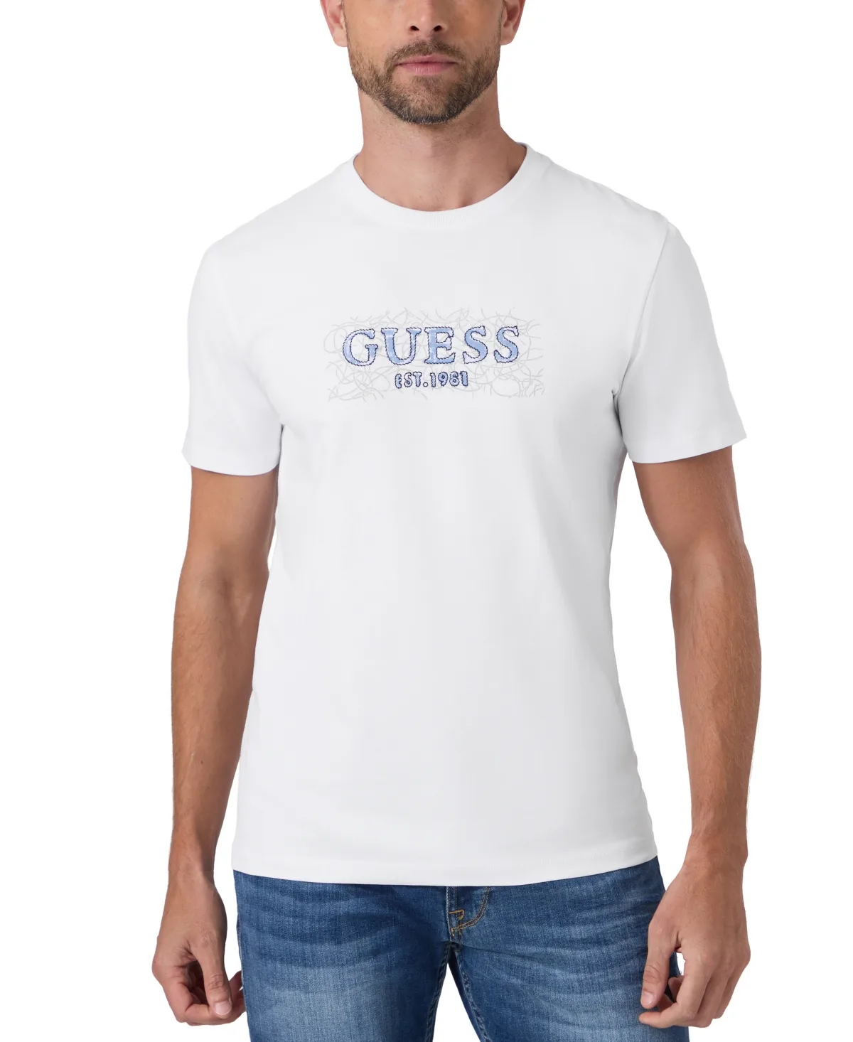 Slim Fit Box Logo Ropes T-Shirts by GUESS