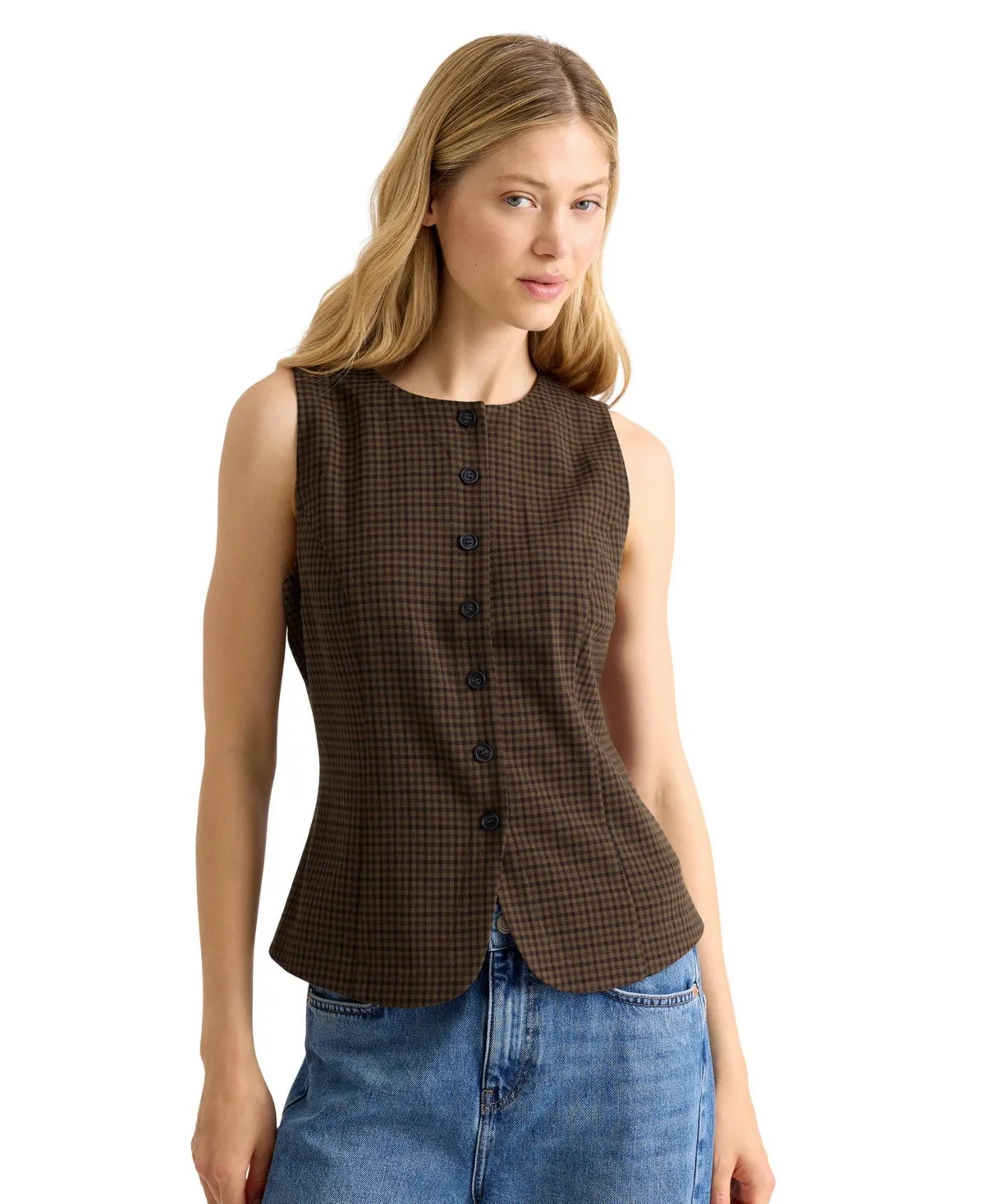 Tailored Gingham Waistcoat by Albaray