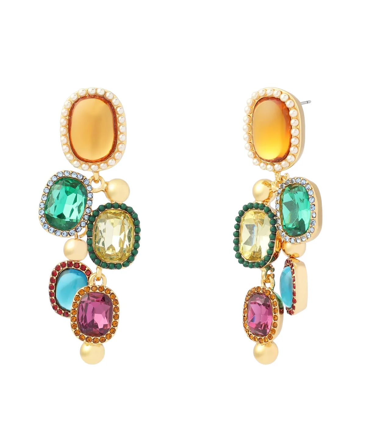 Glass Crystal Gold-Tone Evil Eye Chandelier Earrings by Kurt Geiger
