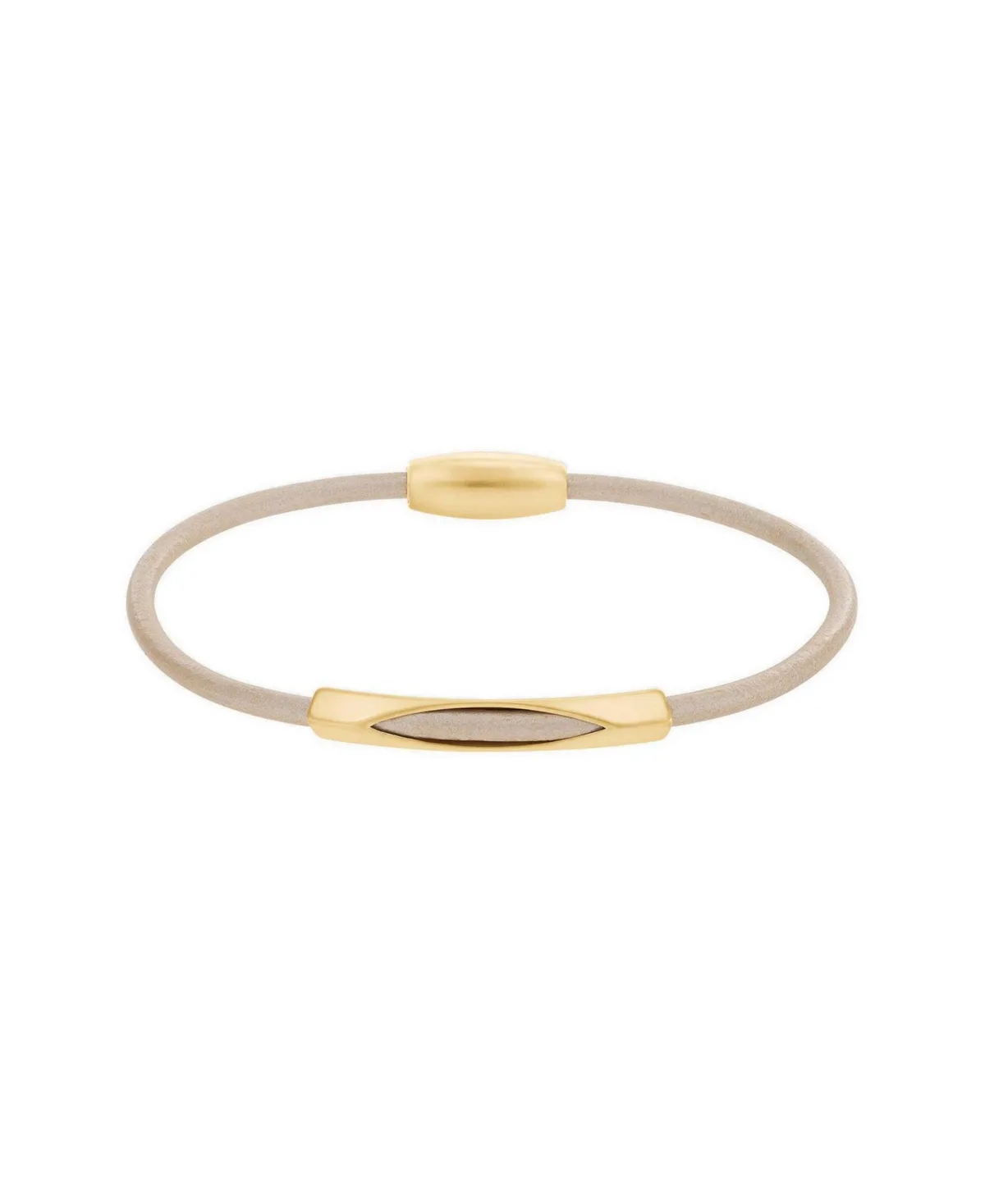 Gold-Tone Leather Magnetic Bar Bracelet