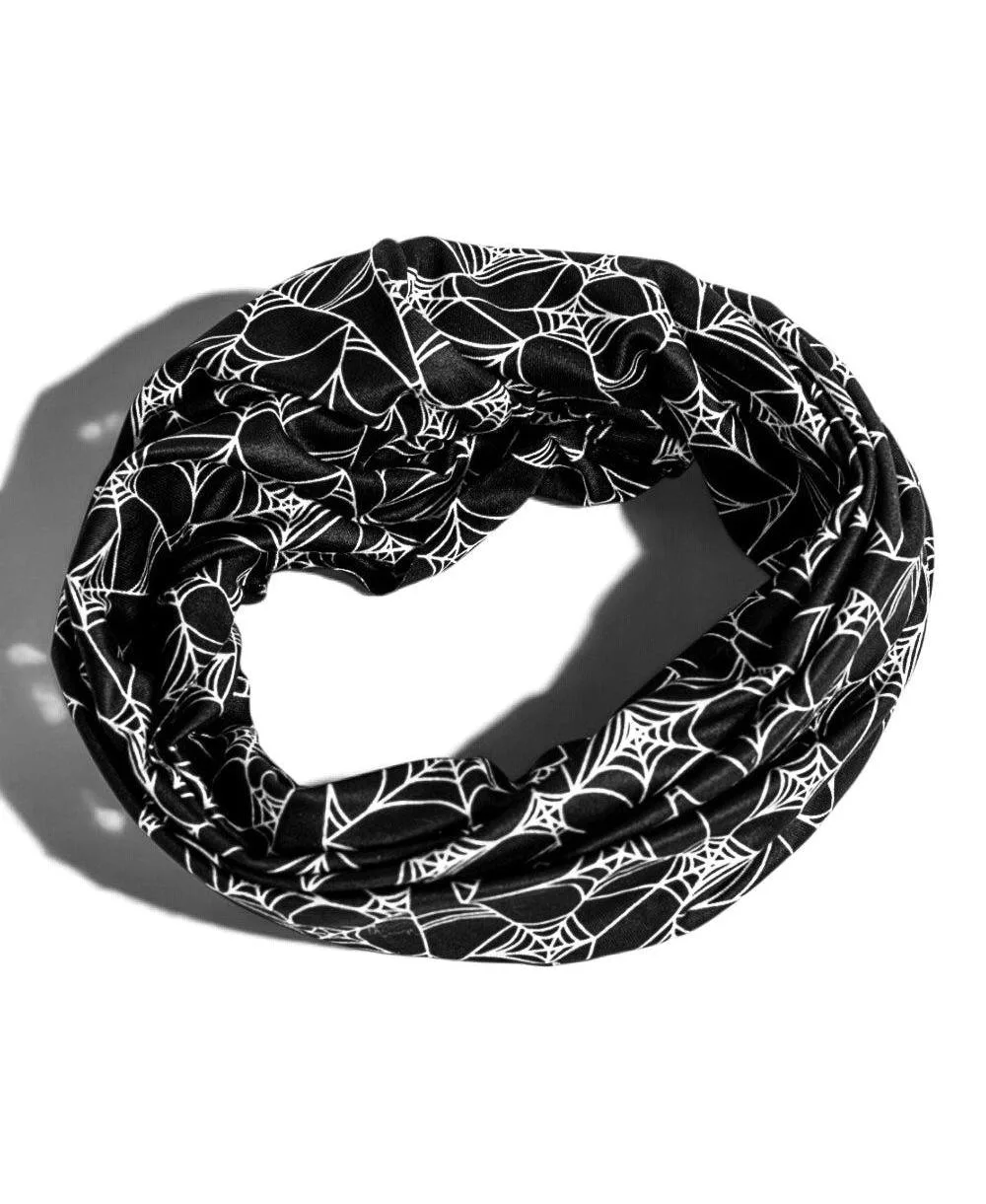 Luxe Reversible Tube Turban Spider-Web Print Nine-Way Wear Headband by Headbands of Hope
