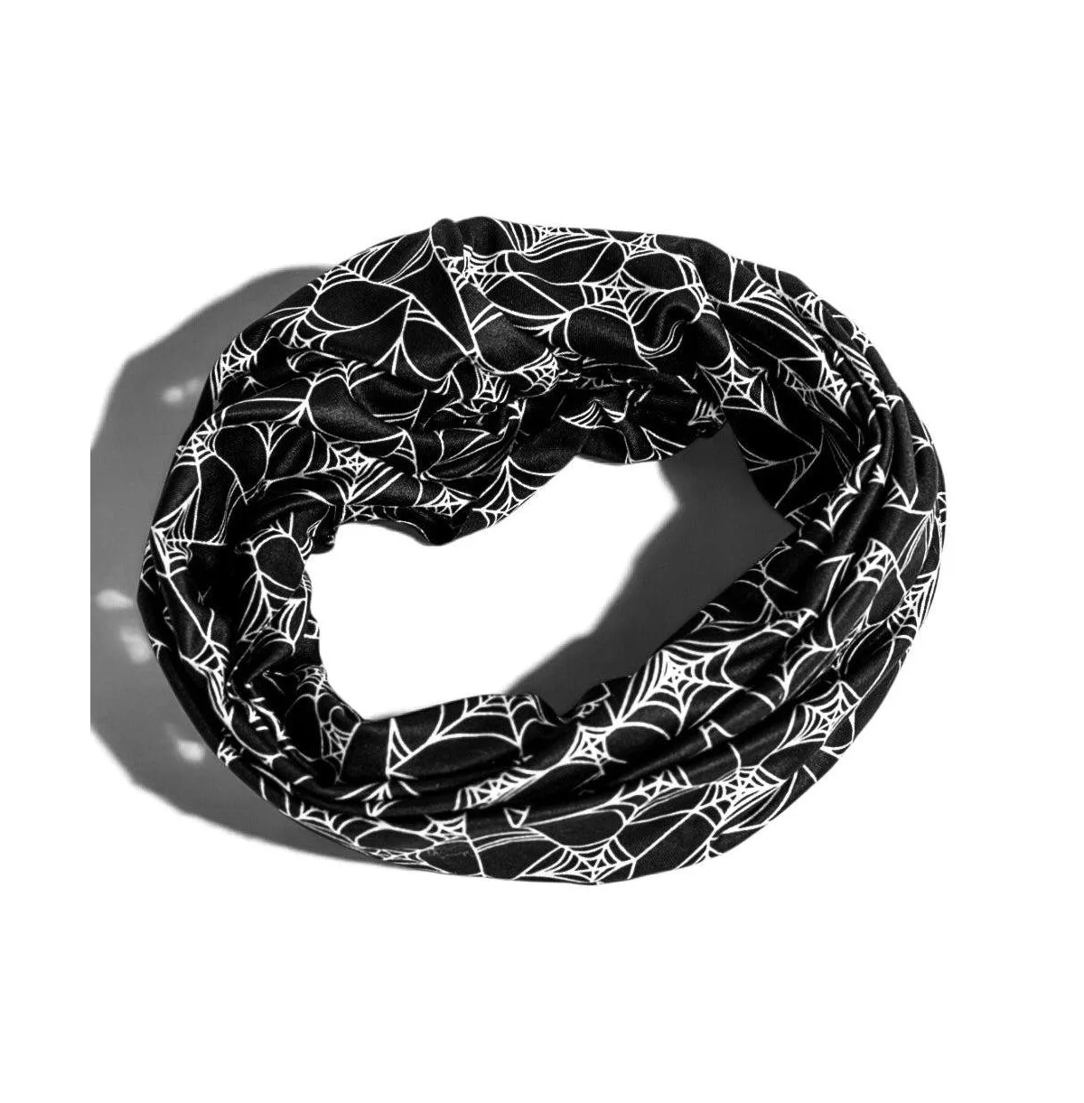 Luxe Reversible Tube Turban Spider-Web Print Nine-Way Wear Headband by Headbands of Hope