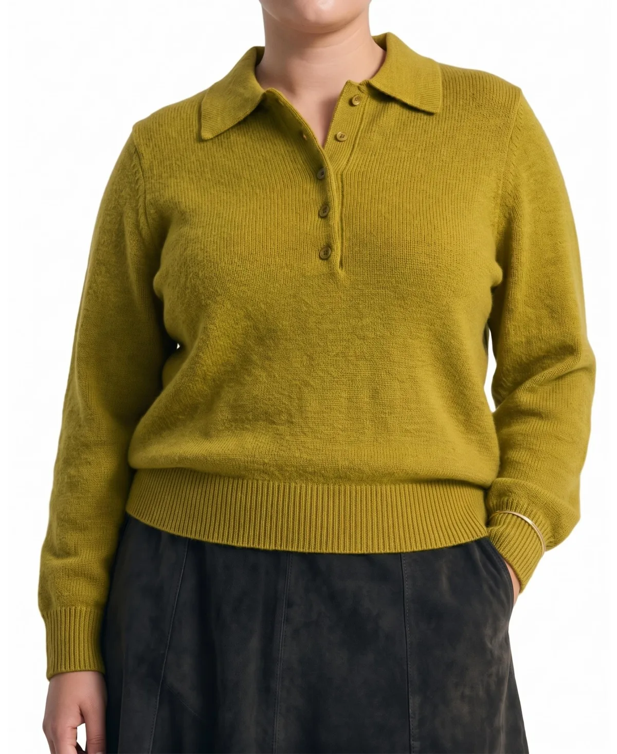 Us x Abisola Collared Balloon-Sleeve Pullover Sweater by Universal Standard