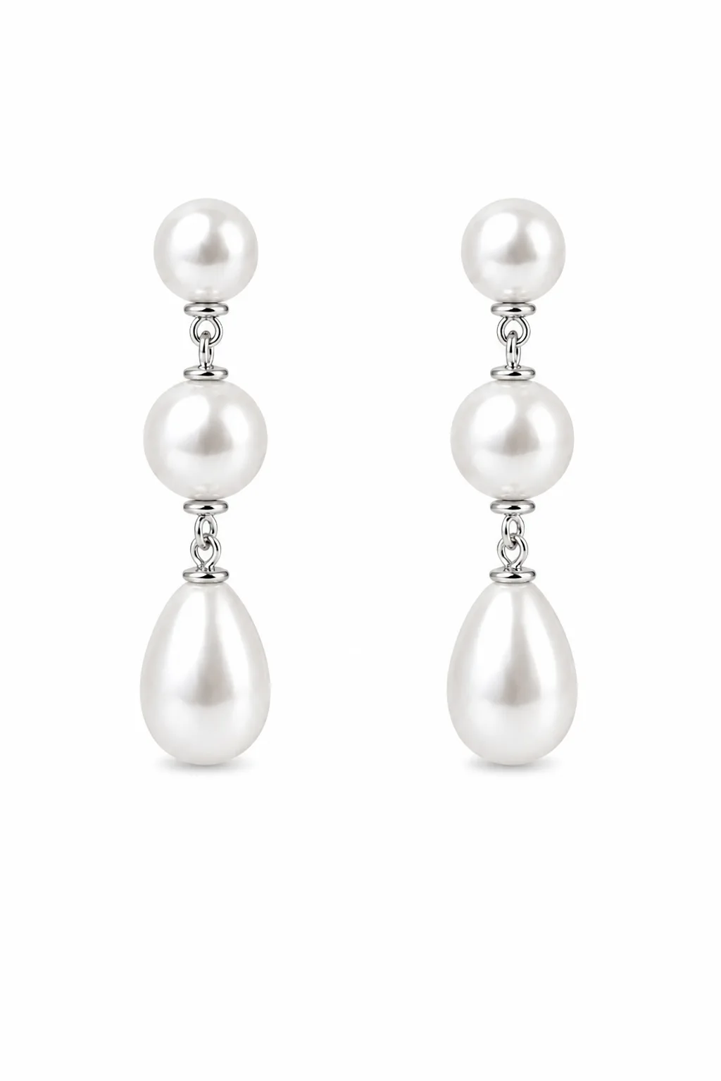Imitation Pearl Studio Bride Triple Drop Earrings by Ab Ellie