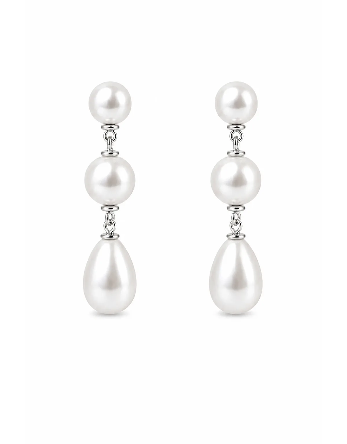 Imitation Pearl Studio Bride Triple Drop Earrings by Ab Ellie