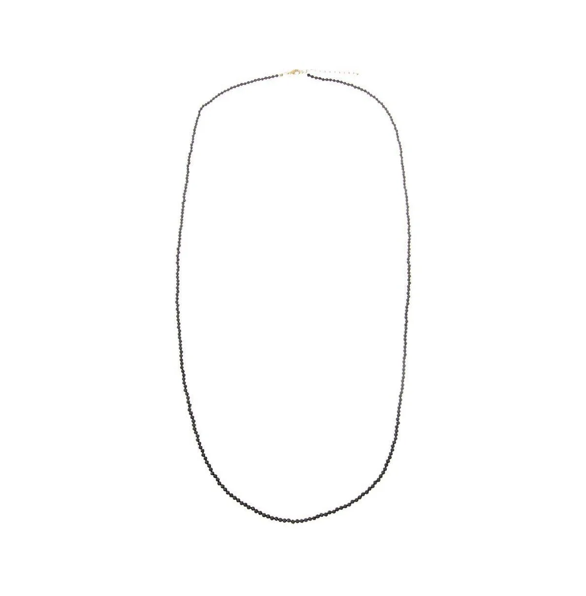 Onyx Beaded Chain Necklace 36" by By Adina Eden