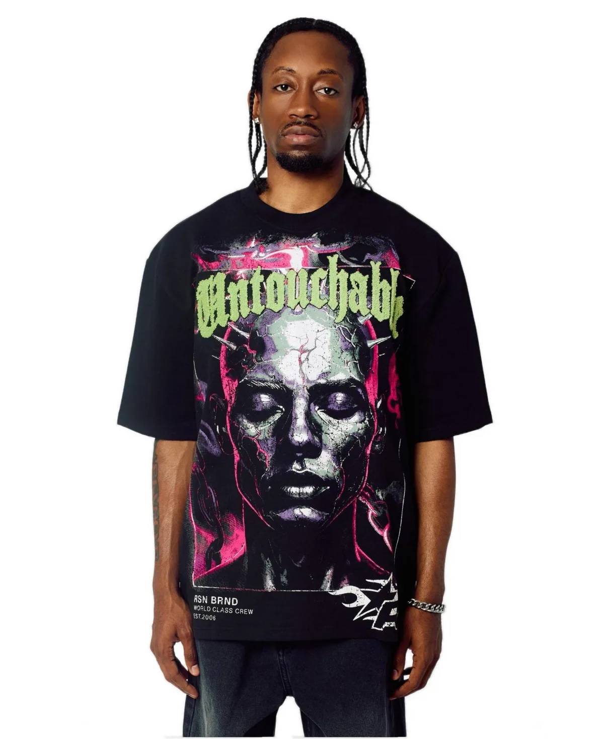 Untouchable Chenille Patched Short Sleeve T-Shirt by Reason