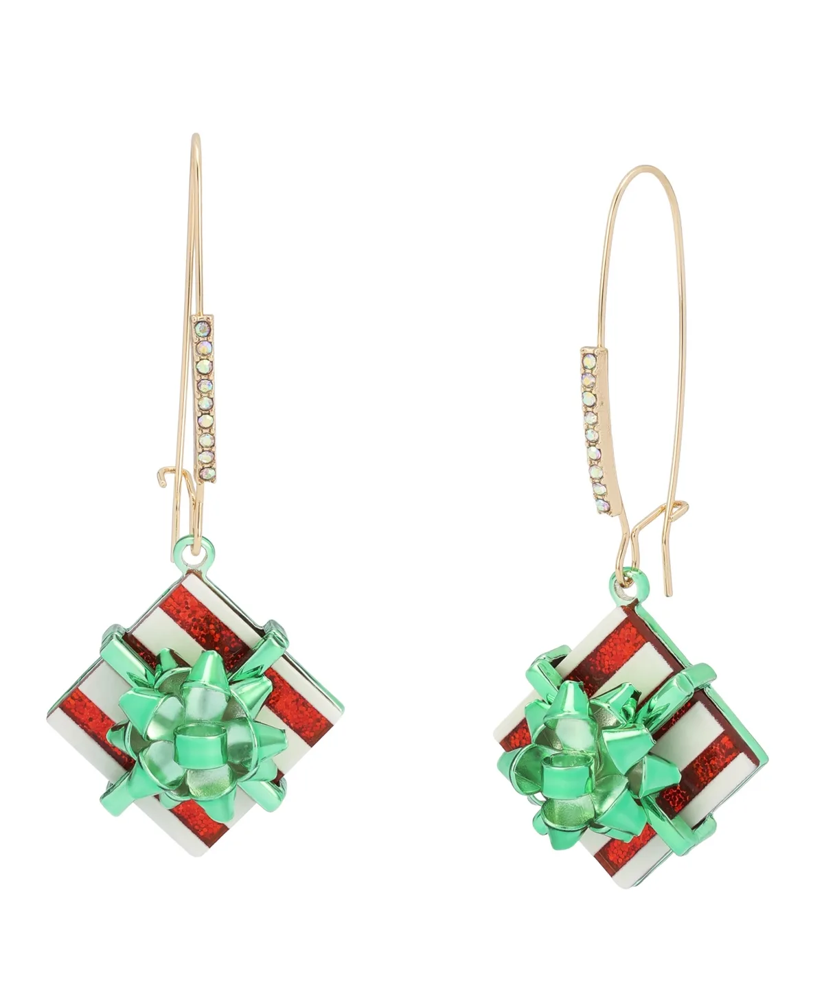 Glass Crystal Christmas Drop Earrings