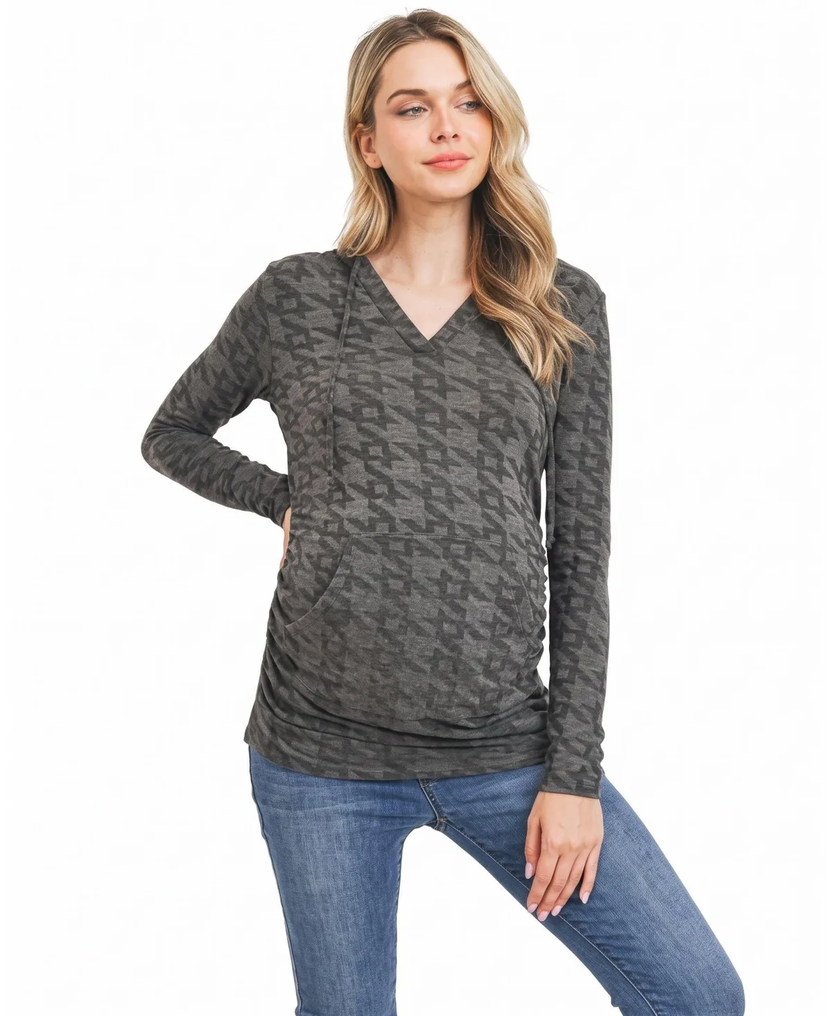 V-Neck Pullover Hoodie by Hello Miz